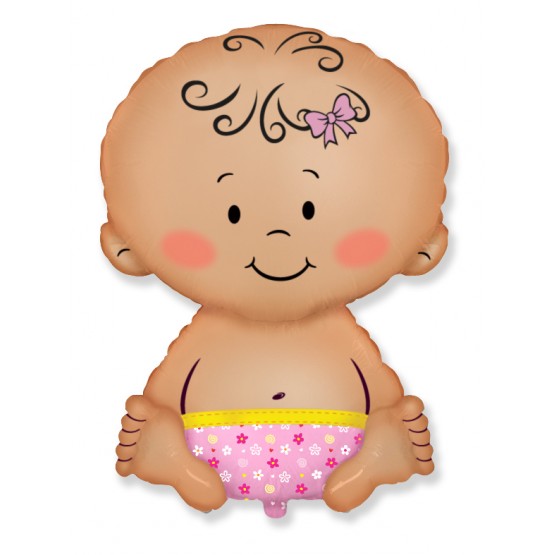 Шар (32''/81 см) Фигура, Малышка девочка, Розовый