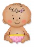 Шар (32''/81 см) Фигура, Малышка девочка, Розовый