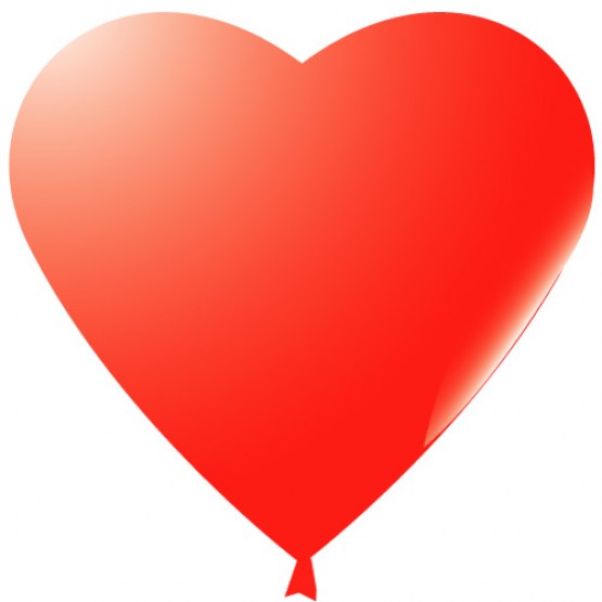 Сердце (10''/25 см) Красный, пастель