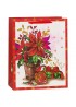 Пакет подарочный Ваза с цветами, Красный, 18*23*10 см