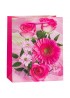 Пакет подарочный Букет (розы, герберы), Розовый, 27*33*14 см