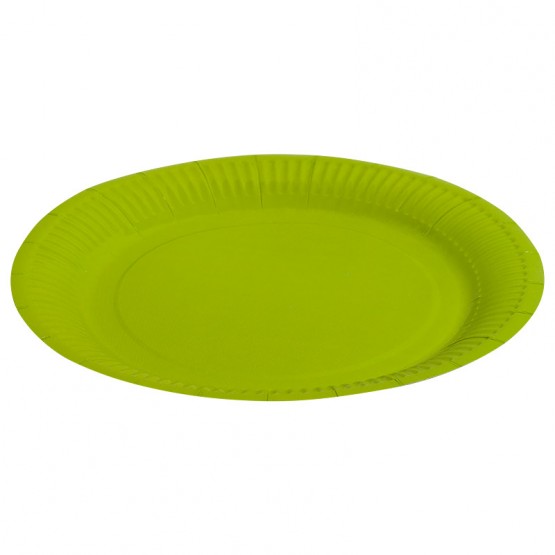 Тарелка однотонная, зеленый, 23 см, 6шт